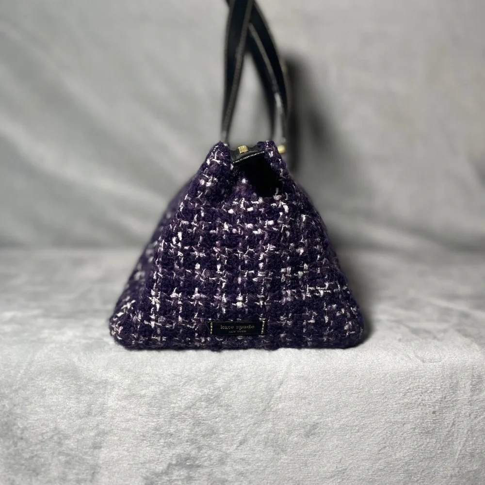 Kate Spade Purple and Black Tweed Shoulder Bag - Picture 4 of 7